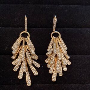 Elegant Gold and Silver Crystal Drop Earrings